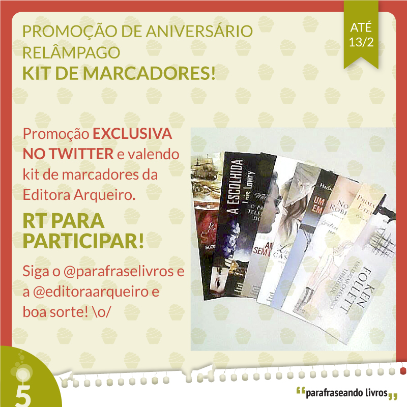 promoção relâmpago no twitter – kit de marcadores