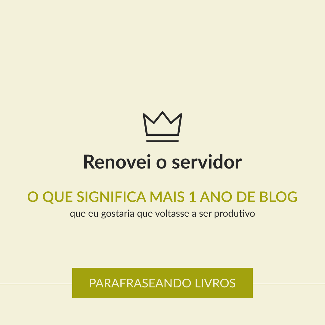 Eu renovei o servidor do blog…